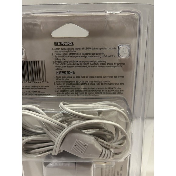 Lemax Lighted Accessory AC Power Adapter 4. -Output Jacks 3 volts - Picture 3 of 3